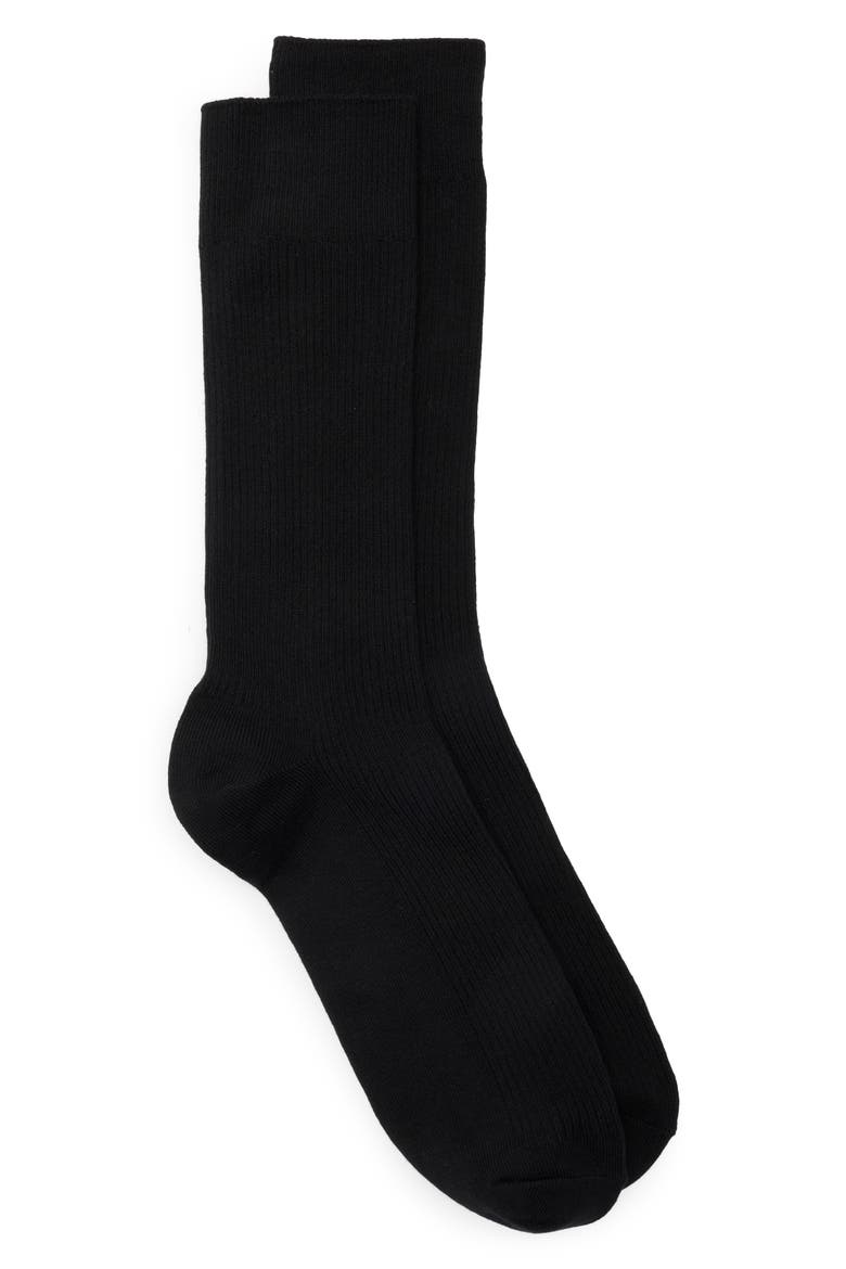 Bertrand Crew Socks, Main, color, BLACK
