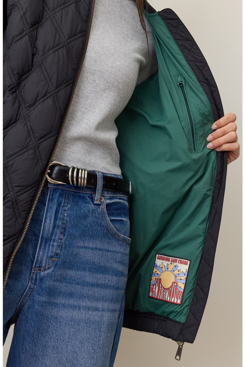 Marina Quilted Bomber Jacket, Alternate, color, BLACK