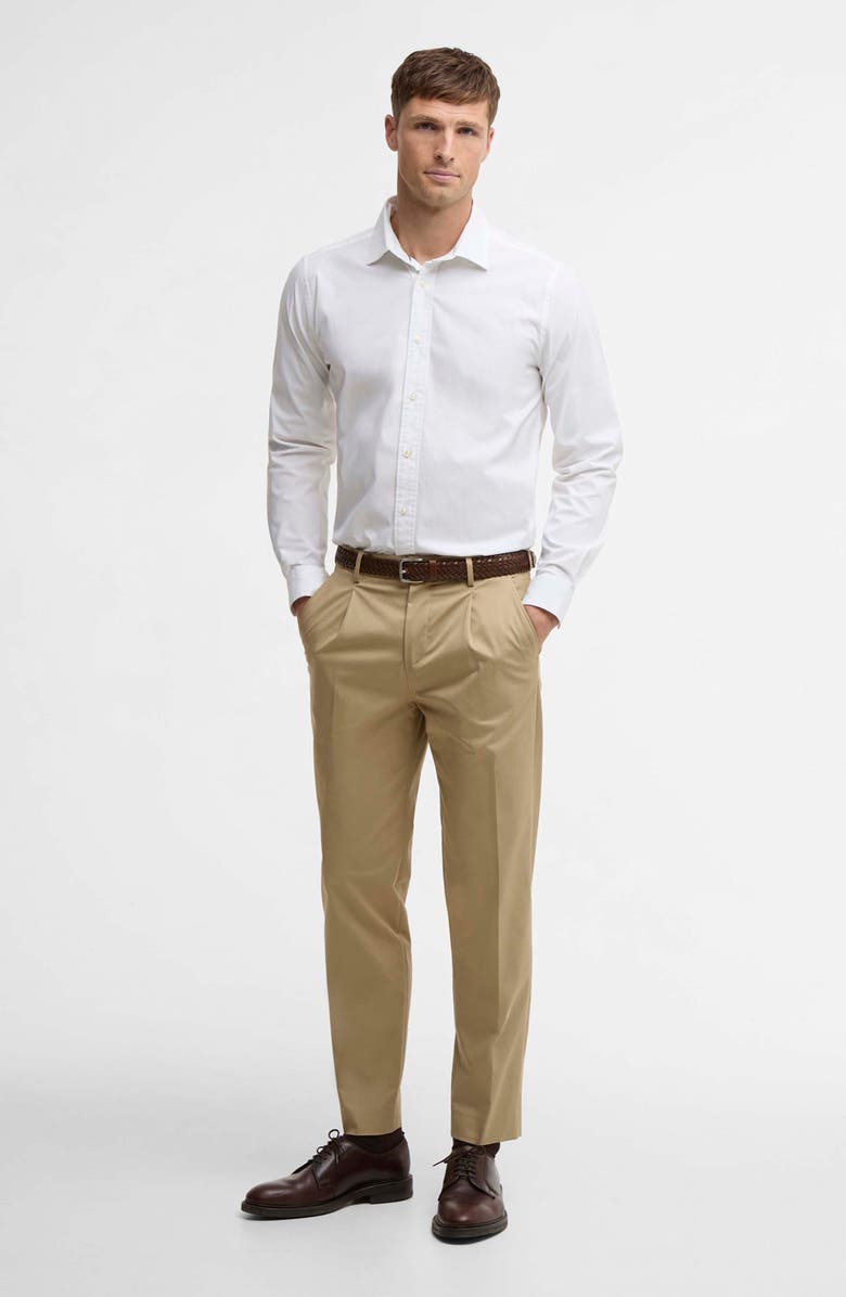 Barbour Bellamy Pleated Stretch Cotton Pants, Alternate, color, Sand