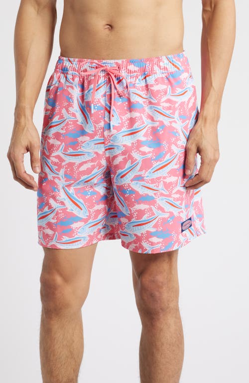 vineyard vines Chappy 7-Inch Swim Trunks in Bone Fish Pink at Nordstrom, Size Xx-Large