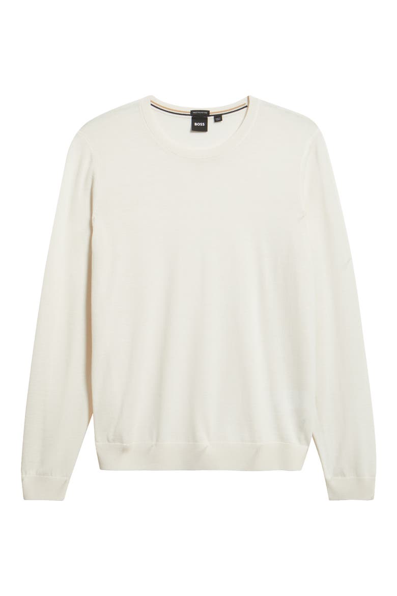 Leno Virgin Wool Crewneck Sweater, Alternate, color, OPEN WHITE