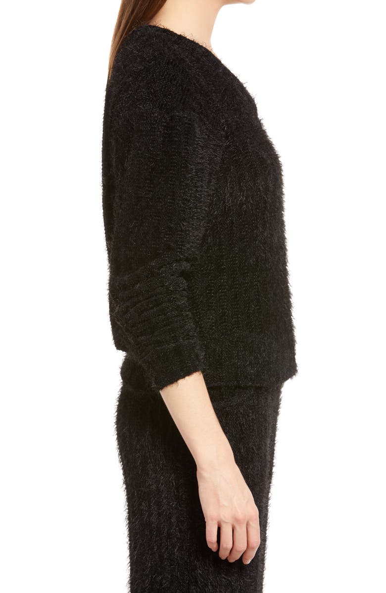 KENDALL + KYLIE V-Neck Eyelash Sweater, Alternate, color, 
