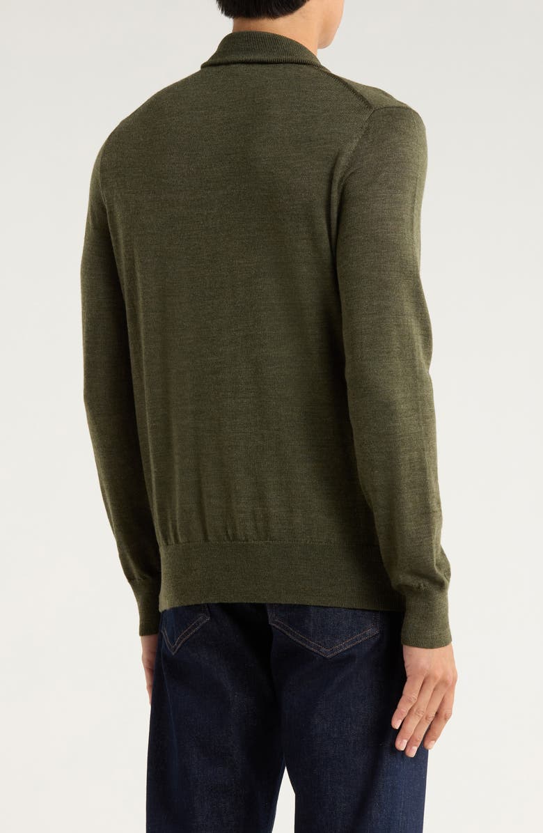 Brooks Brothers Swift Merino Wool Half Zip Pullover, Alternate, color, Green
