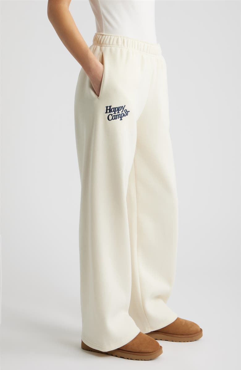 HAPPY CAMP3R World is Better Embroidered Graphic Sweatpants, Alternate, color, Cream