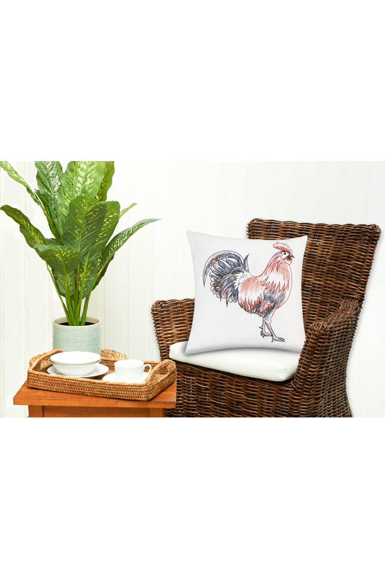 Rooster Strut Indoor/Outdoor Accent Throw Pillow 18" x 18", Alternate, color, Red