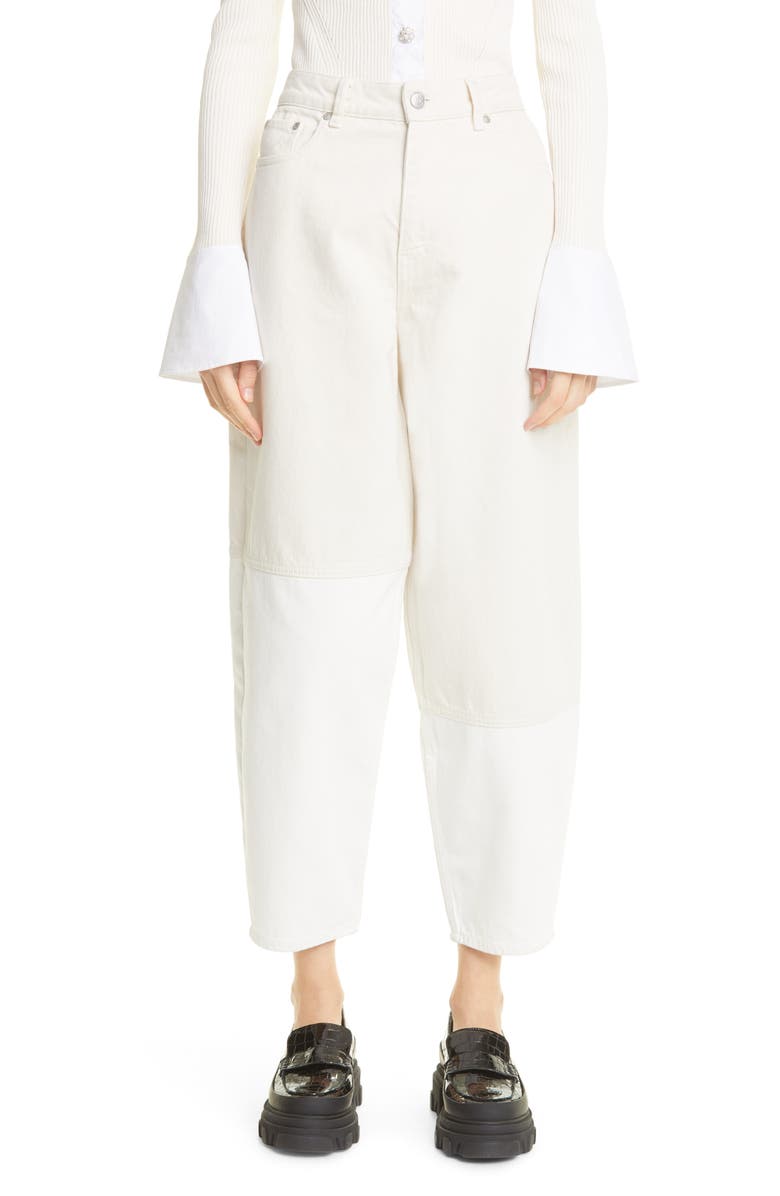 Ganni Straight Leg Organic Cotton Jeans, Main, color,