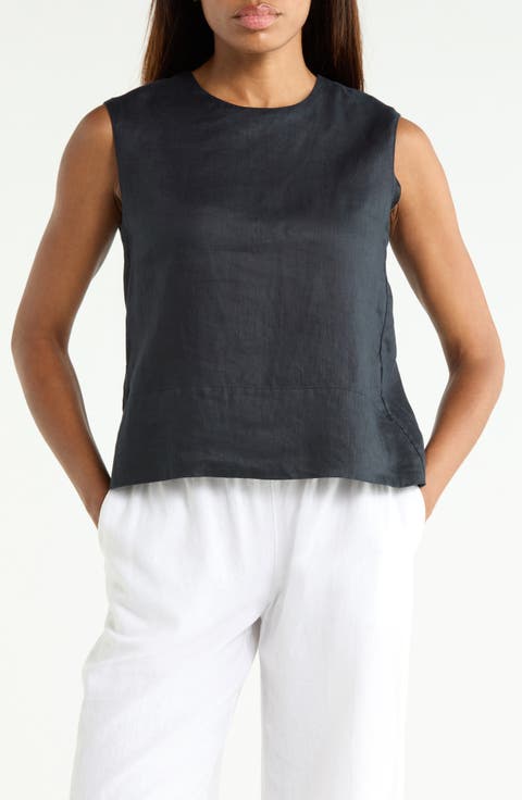 Button Back Sleeveless Shell