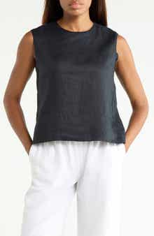 Button Back Sleeveless Shell