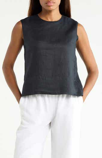 Button Back Sleeveless Shell