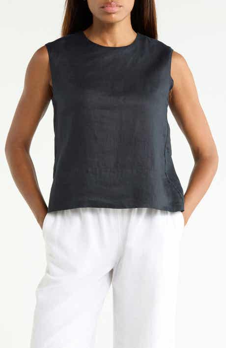 Button Back Sleeveless Shell