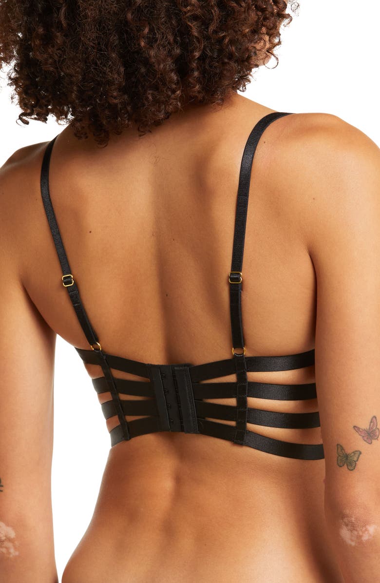 Hunkemöller Seductress Faux Leather Underwire Bustier, Alternate, color, 