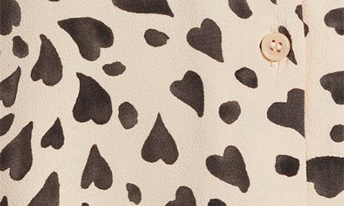 & Other Stories Zora Heart Print Dress In Beige Medium Dusty