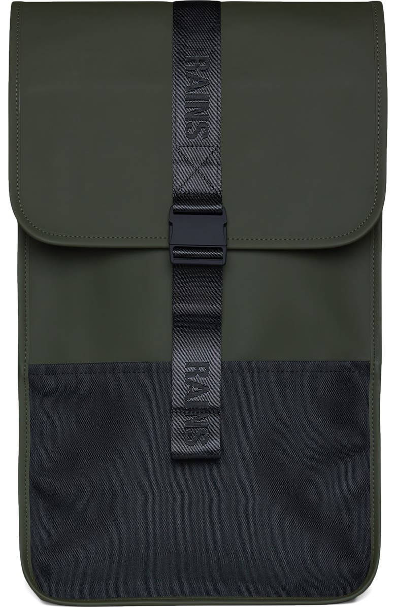 Rains Waterproof Backpack, Main, color, Green
