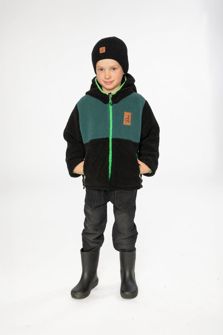 Reversible Fleece Coated Fabric Mid-Season Jacket, Alternate, color, Black