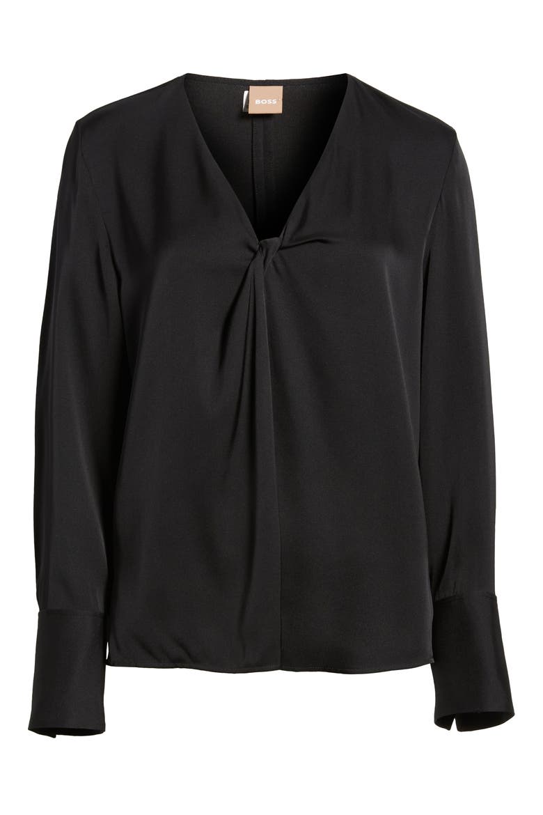 Bidinta V-Neck Top, Alternate, color, BLACK