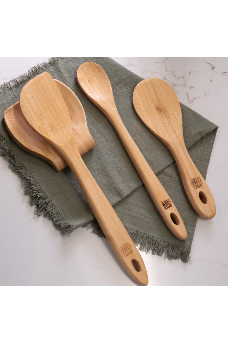 Burnished Wok Utensils, 3-Piece Stir Fry Set, Alternate, color, Bamboo