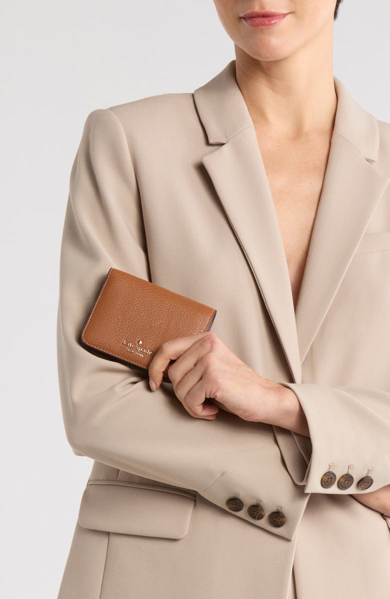 Kate Spade New York lena small bifold wallet, Alternate, color, Warm Gingerbread