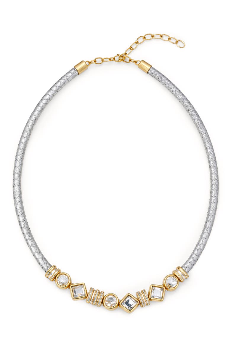 Glam Accent Collar Necklace, Main, color, SILVER