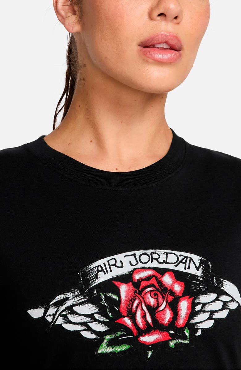 Jordan Logo Graphic Baby Tee, Alternate, color, Black/ White