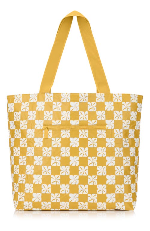 Aloha Collection Day Tripper Pua Check Water Resistant Tyvek® Tote In Yellow