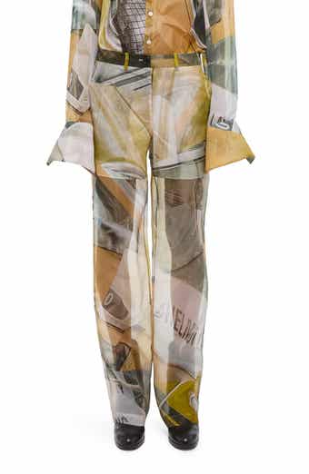 Helmut Lang Straight Leg Silk Pants