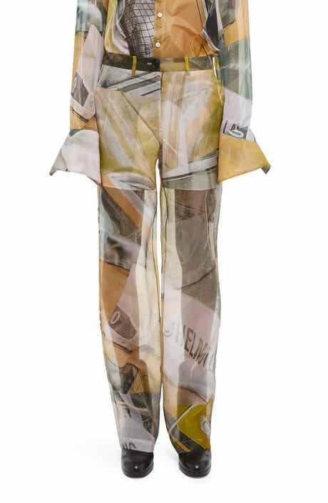 Straight Leg Silk Pants
