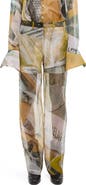 Helmut Lang Straight Leg Silk Pants