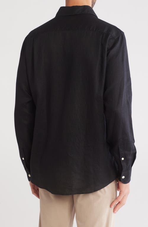 Rodd & Gunn Willowbank Sports Fit Linen Button-up Shirt In Black