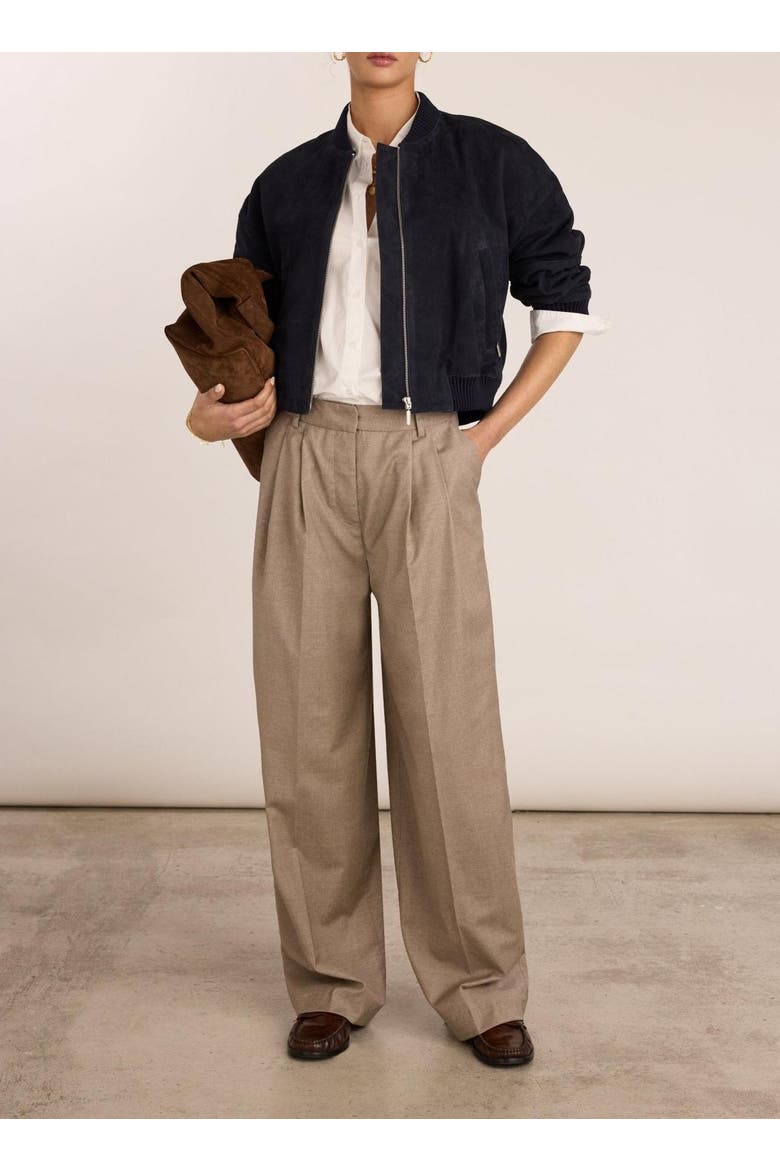 Mika Cool Wool Wide Leg Trousers, Alternate, color, Natural