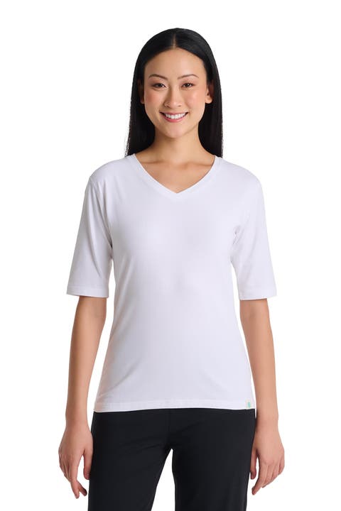 Women's Morada Fitted V-Neck Short Sleeve T-Shirt, UPF 50+ Sun Protection