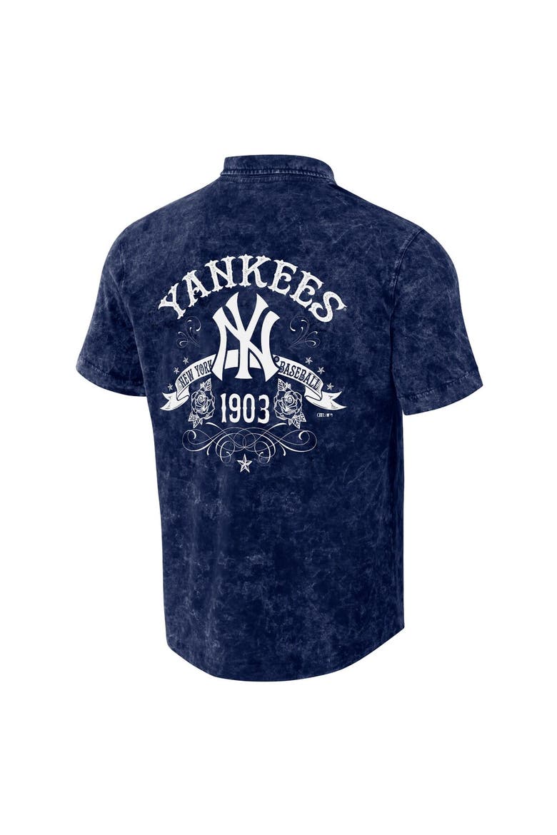 Men's Darius Rucker Collection by Fanatics  Navy New York Yankees Denim Team Color Button-Up Shirt, Alternate, color, Navy