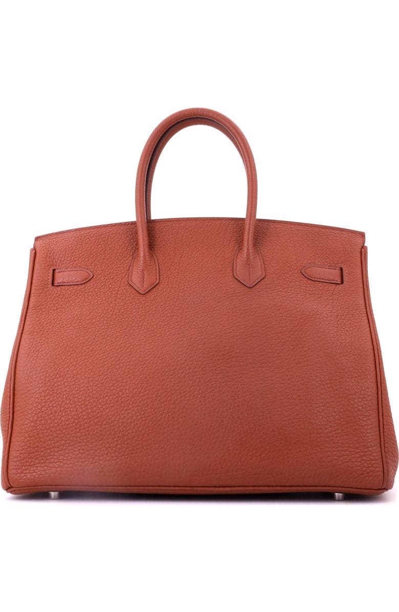 Pre-Owned Hermes Birkin Handbag Brown Fjord with Palladium Hardware 35, Alternate, color, Sienne