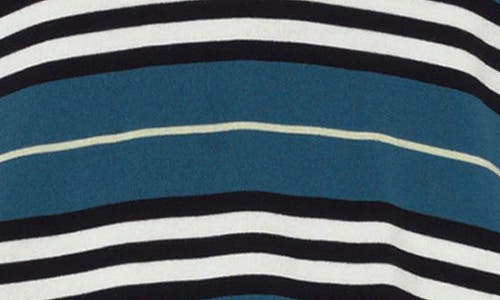 Shop Burberry Stripe Long Sleeve Cotton Polo In Anchor Pattern
