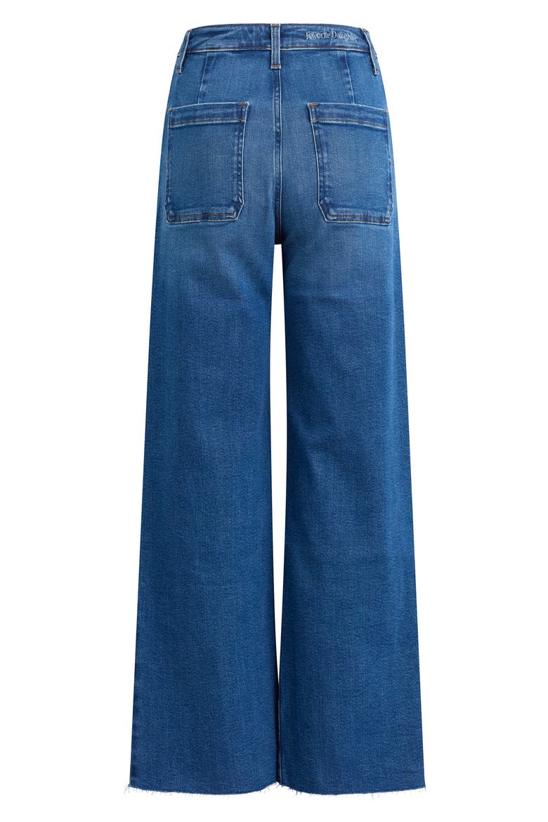 The Mischa Raw Hem Super High Waist Wide Leg Jeans, Alternate, color, MADISON