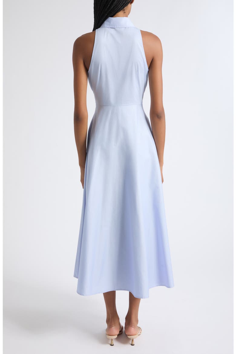 Chelsea Sleeveless Tie Front Cotton Midi Dress, Alternate, color, OXFORD BLUE