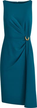 Donna Karan New York Ruched Crepe Sheath Dress