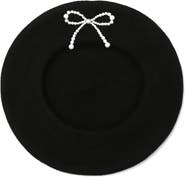Kate Spade New York Faux Pearl Bow Beret