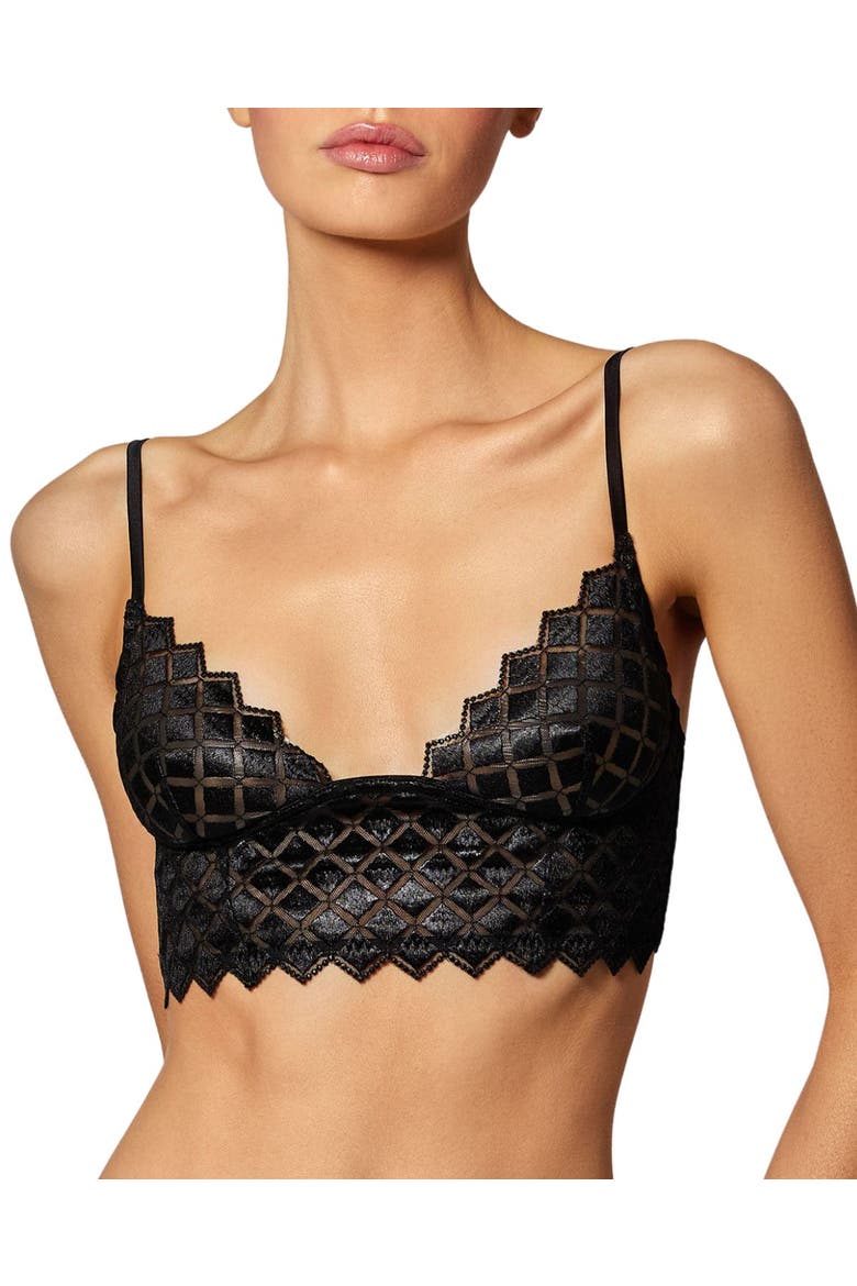 Lamine Embroidery Longline, Main, color, BLACK