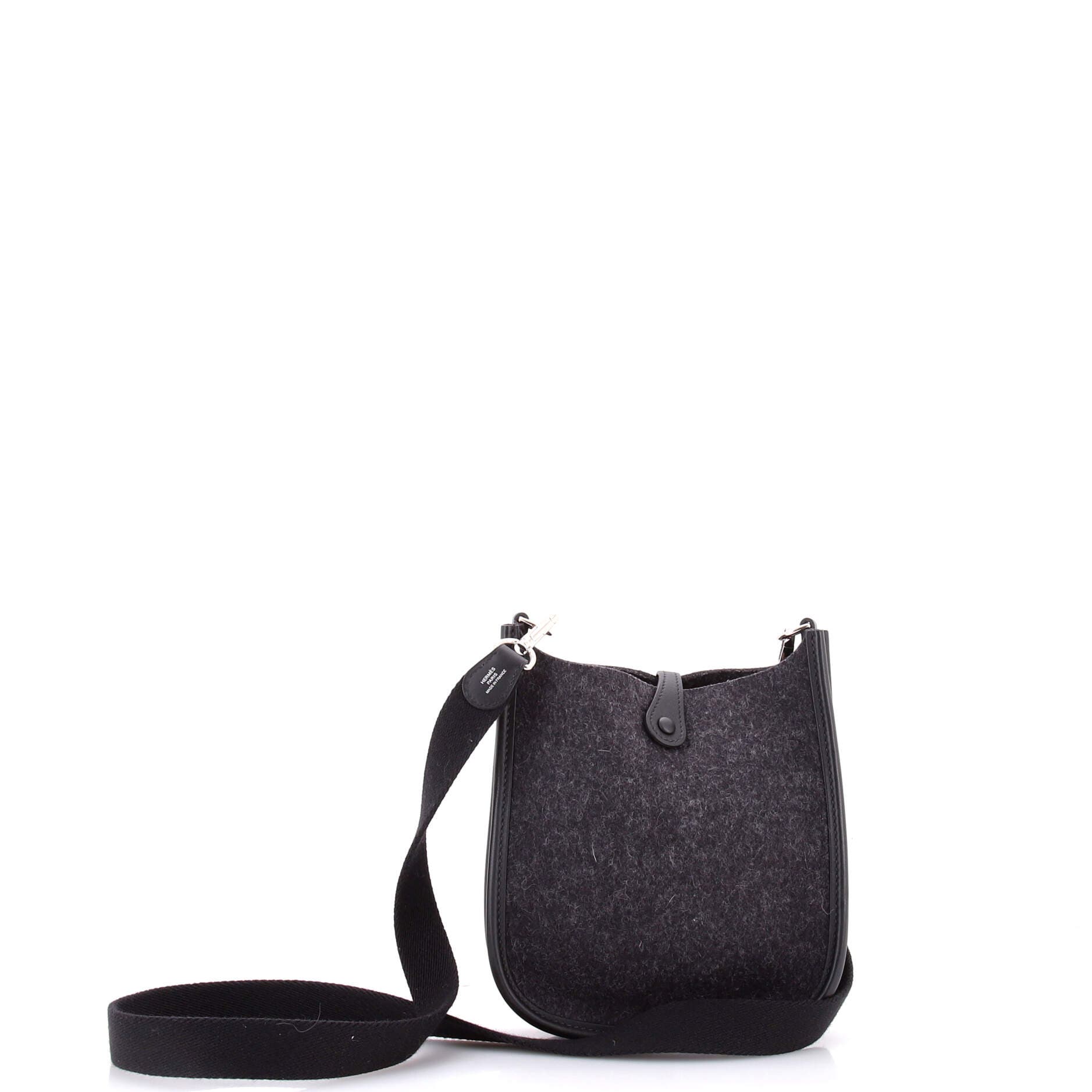 Pre-Owned Hermes Evelyne Bag Gen III Felt TPM, Alternate, color, Noir