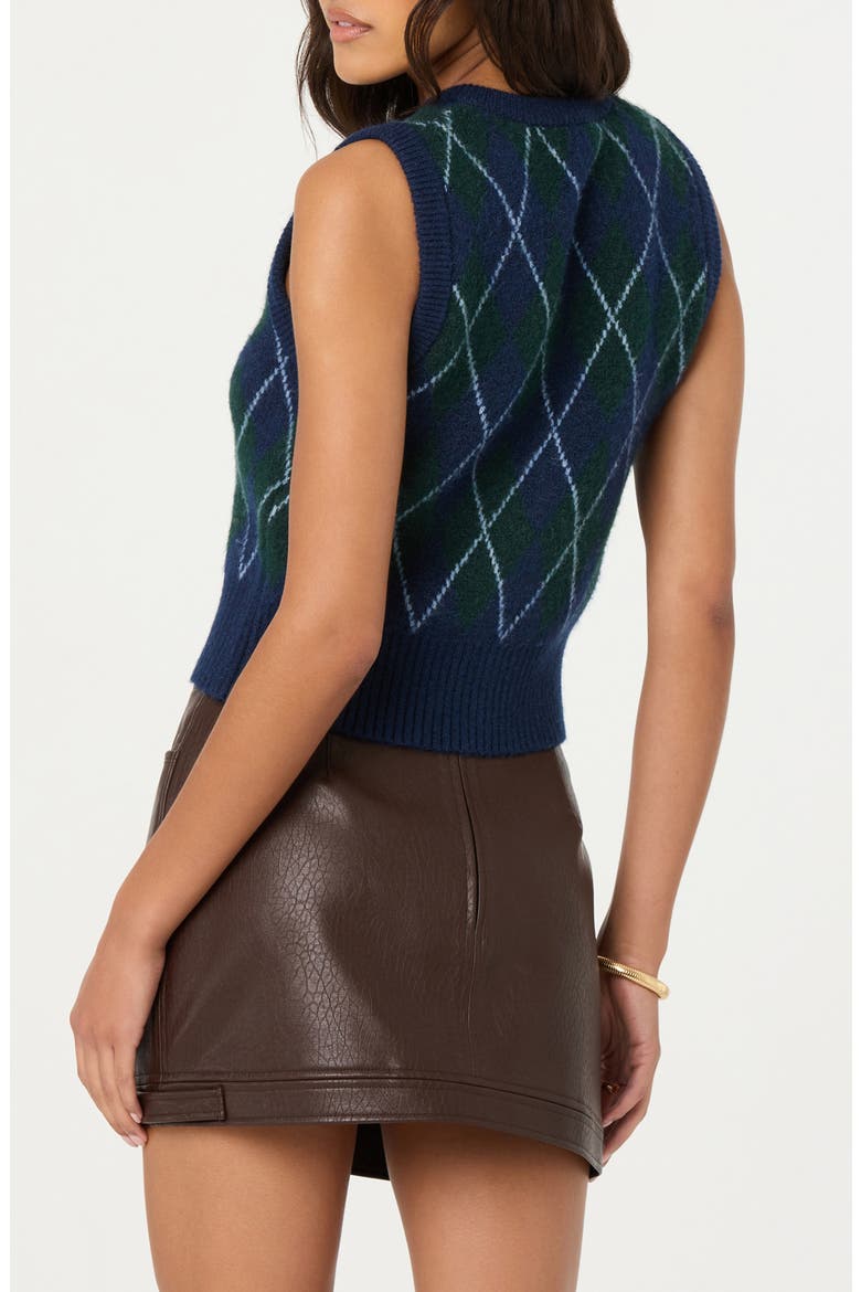 Abbie Argyle Sweater Vest, Alternate, color, GREEN BLUE ARGYLE