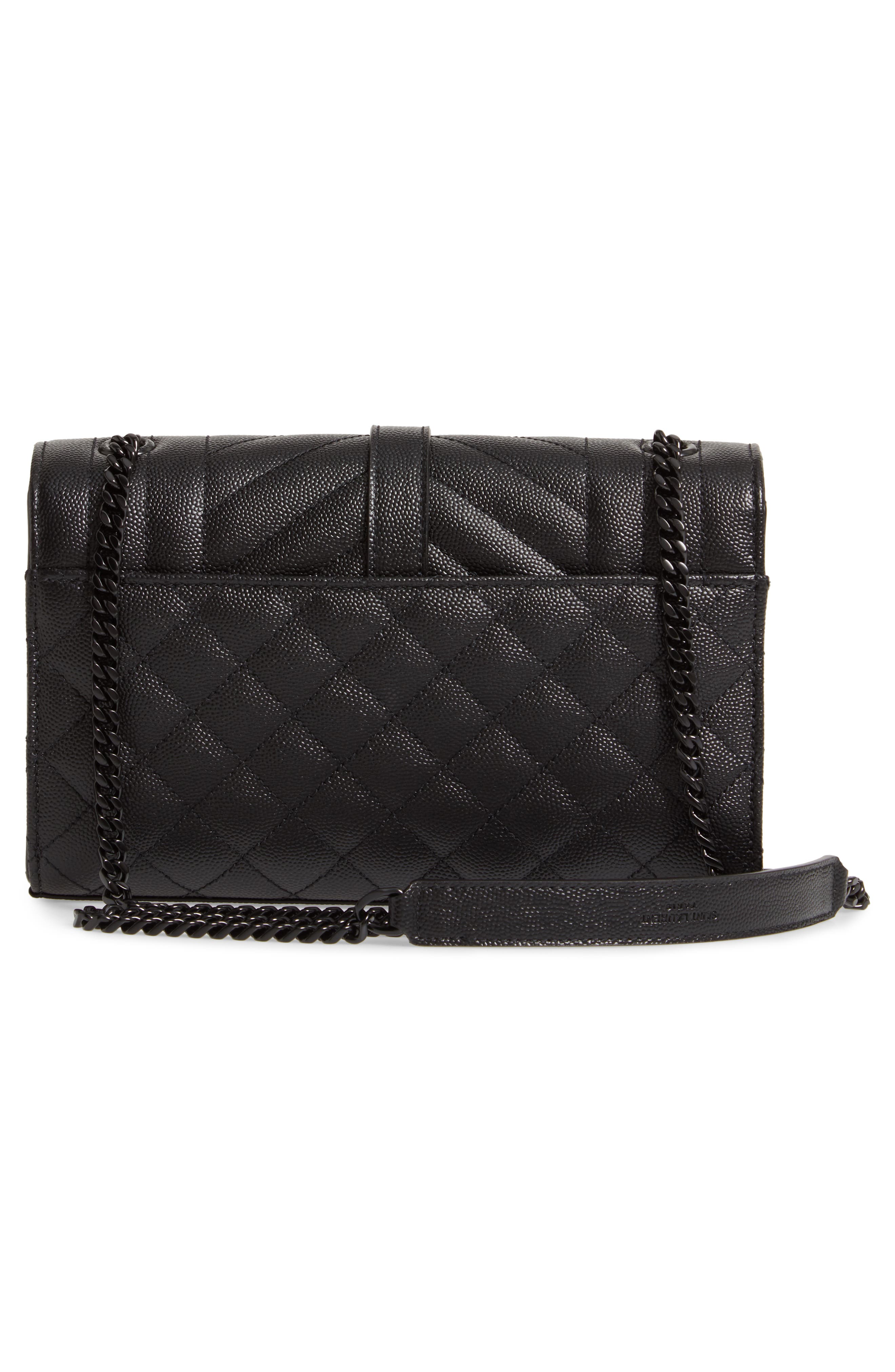 Saint Laurent Small Leather Envelope Bag, Alternate, color, 