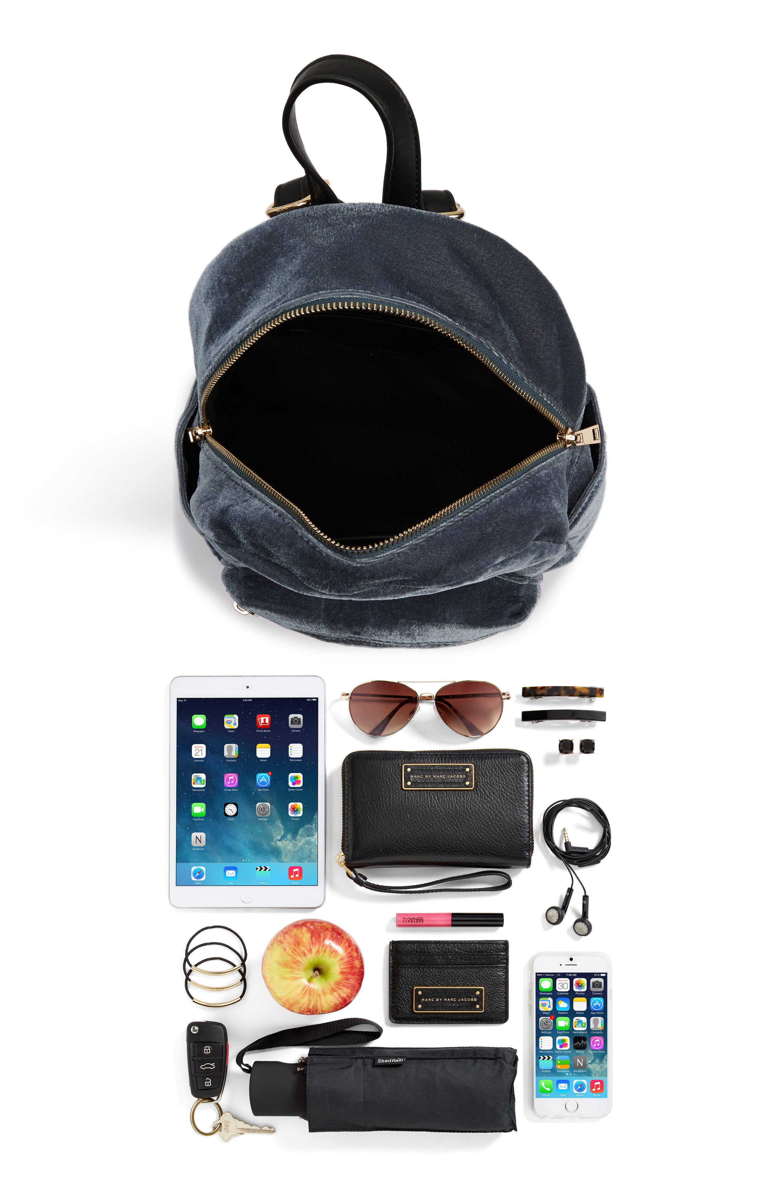 BP. Mini Velvet Backpack, Alternate, color, 