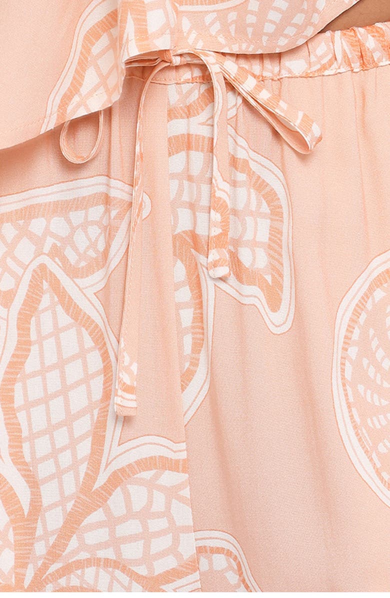 Petal & Pup Lira High Waist Floral Print Pants, Alternate, color, Peach Floral