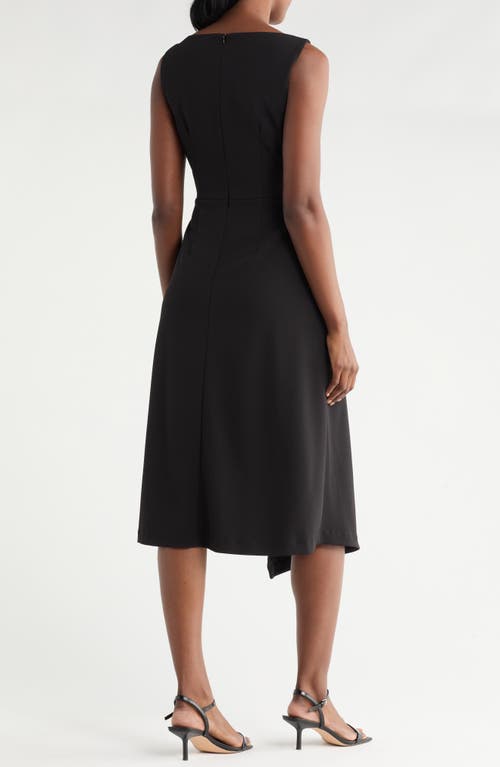 Vince Camuto Sleeveless Stretch Crepe Fit & Flare Midi Dress In Black