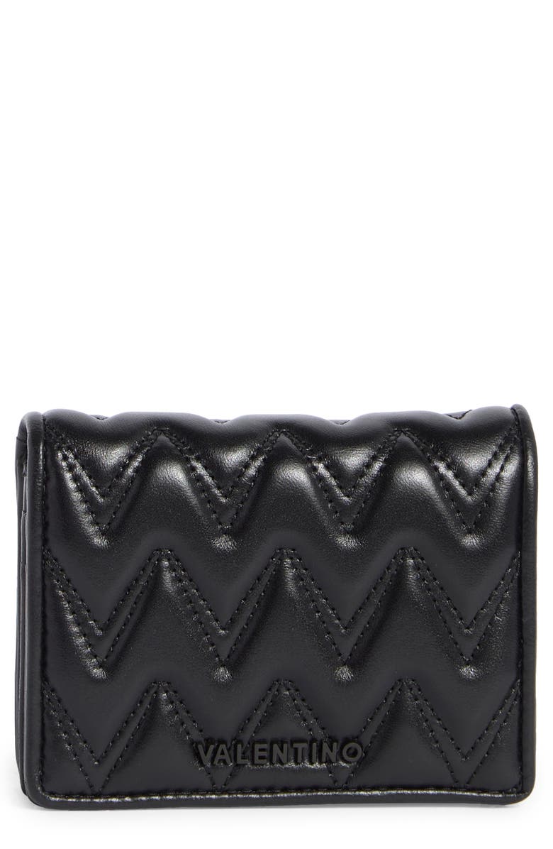 VALENTINO BY MARIO VALENTINO Nero Sauvage Quilted Leather Wallet, Main, color, 