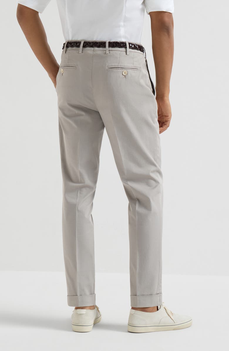 Brunello Cucinelli Comfort gabardine trousers, Alternate, color, Light Grey