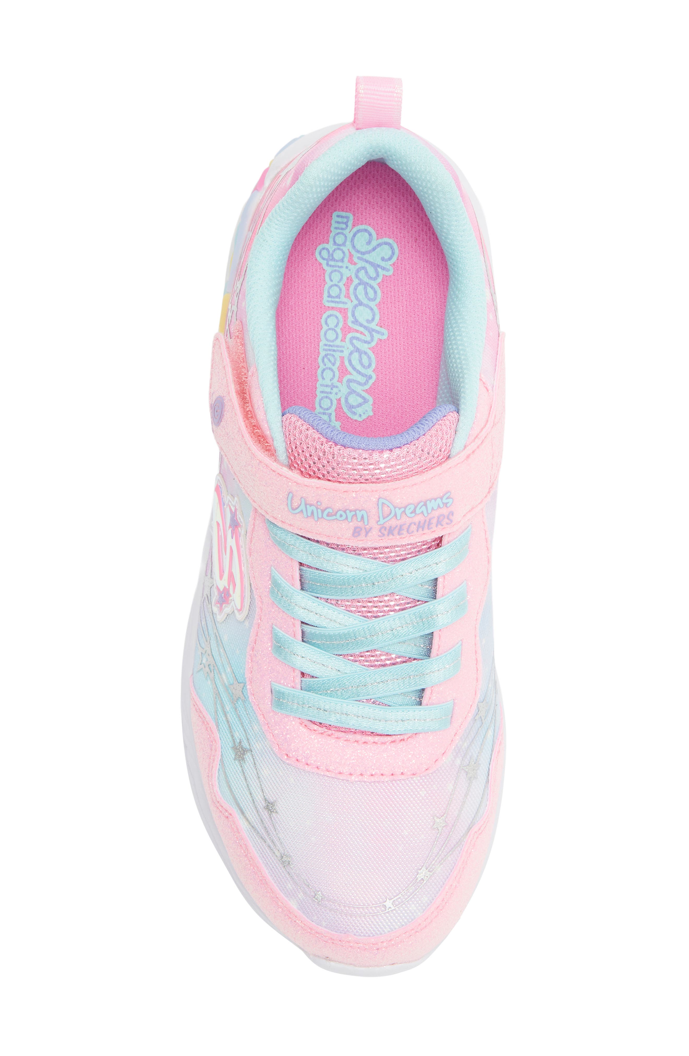 SKECHERS Kids' Unicorn Dreams Sneaker, Alternate, color, Pink Turquoise