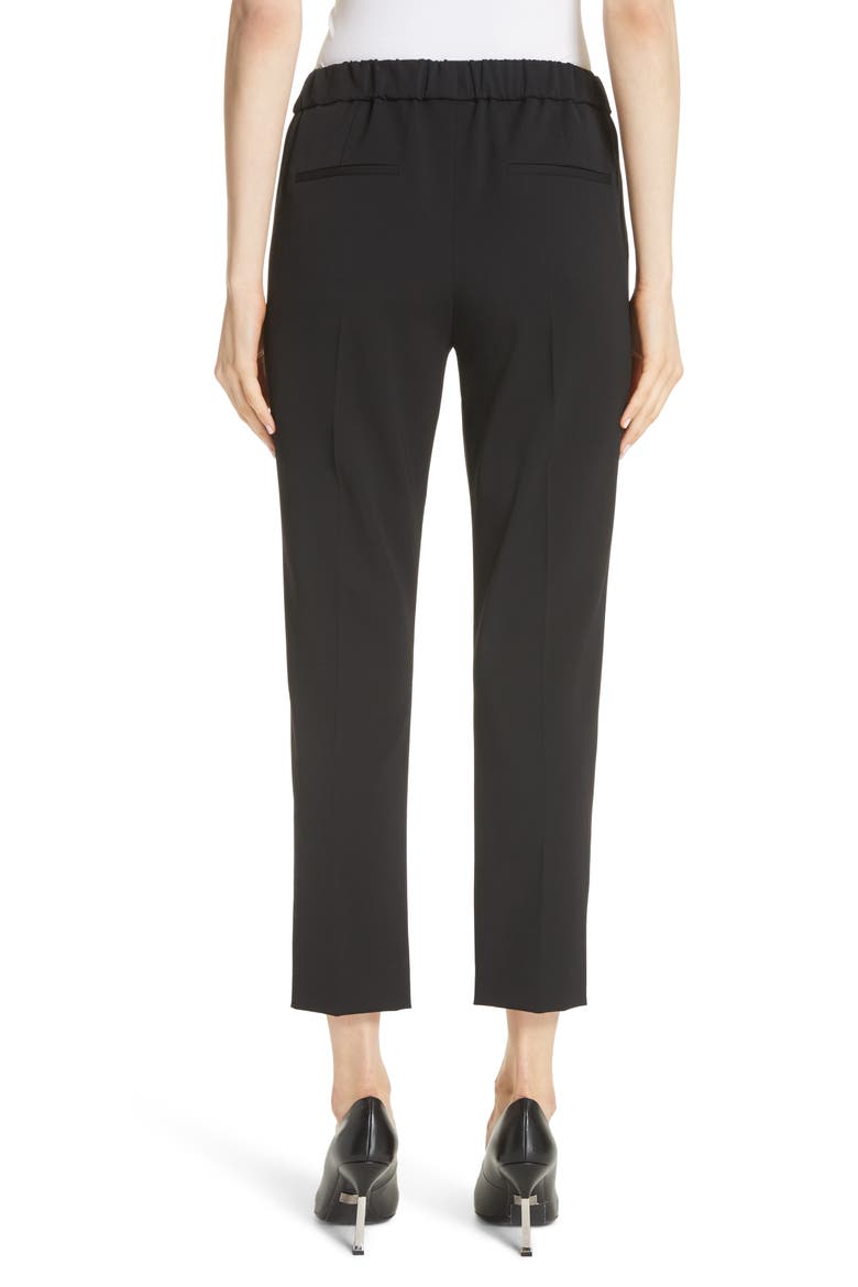 Pintuck Wool Blend Trousers, Alternate, color, BLACK