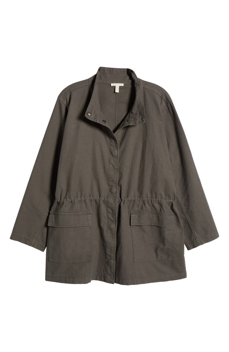 Eileen Fisher Stand Collar Organic Cotton Blend Jacket, Alternate, color, 