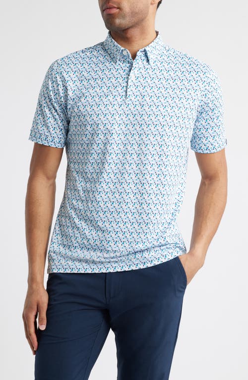 Mizzen+Main Halyard Trim Fit Dot Print Polo in White Broken Circle  product